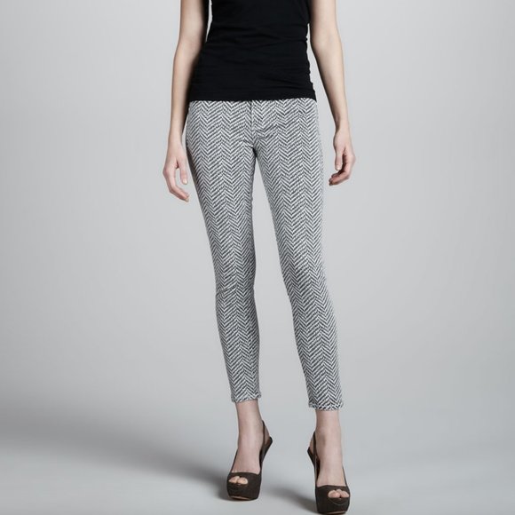 Paige Denim Hoxton Ankle Ultra Skinny Herringbone Jeans - Picture 1 of 8